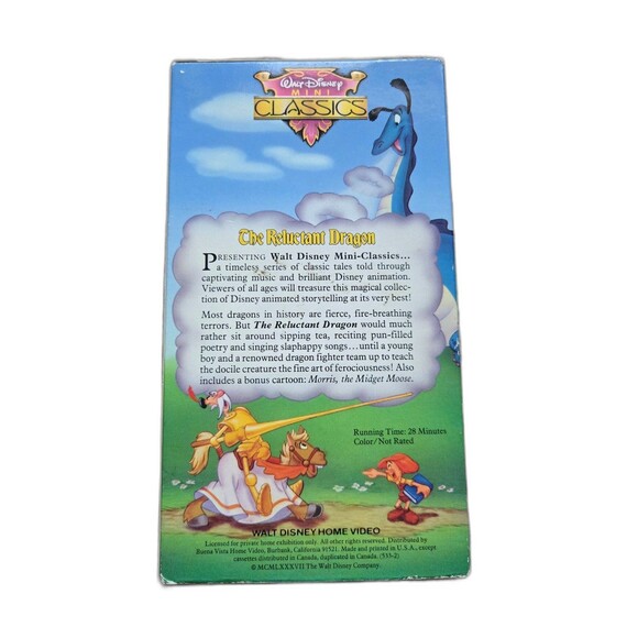 The Reluctant Dragon VHS (1991) – Walt Disney Mini Classics - Picture 2 of 3